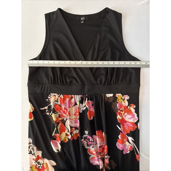 GNW Women's 1X Cottagecore Floral Sleeveless V Wrap Neck Maxi Dress Boho Chic - Picture 5 of 7